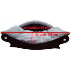grand fauteuil  gris pour chien coussin en flocons de mousse
