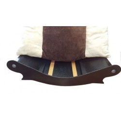 grand panier pour chien avec coussin  marron et écru lavable en mousse