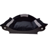 panier pour chien en forme de canapé  noir avec deux bandes grises