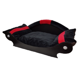 couchage-chien-fauteuil-chat-lit-corbeille-panier-noir-avec-bandes-rouge