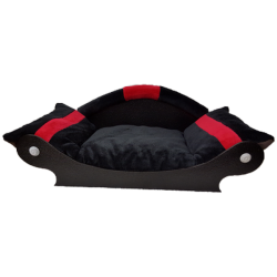 couchage-chien-fauteuil-chat-lit-corbeille-panier-noir-avec-bandes-rouge