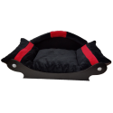 couchage-chien-fauteuil-chat-lit-corbeille-panier-noir-avec-bandes-rouge