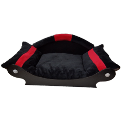 couchage-chien-fauteuil-chat-lit-corbeille-panier-noir-avec-bandes-rouge