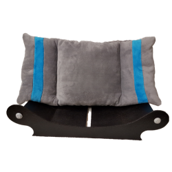 superbe canapé pour chien couchage lavable gris  avec bandes turquoise