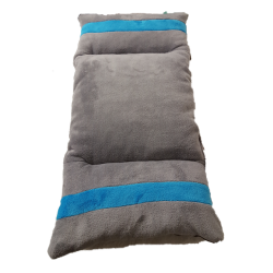 superbe canapé pour chien couchage lavable gris  avec bandes turquoise