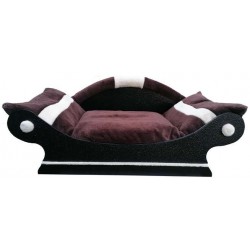 ravissant canapé style panier pour chien coussin marron fonce et écru