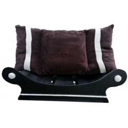 ravissant canapé style panier pour chien coussin marron fonce et écru