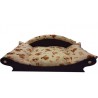 panier confortable relaxant pour chien coussin écru avec pattes