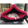 Dôme rouge - maisonnette pour chiot -corbeille rouge - Spécial tranquillité !