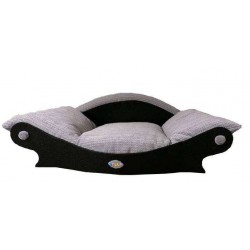 fauteuil xl pour petits chiens et chats couchage en tissu d'ameublement gris clair