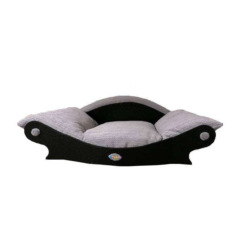 canapé pour chien  tissu lourd gris clair- coussin lavable en machine