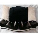 canapé design-luxueux panier pour chien coussin lavable écru noir écru