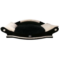 canapé design-luxueux  panier pour chien coussin lavable écru noir écru