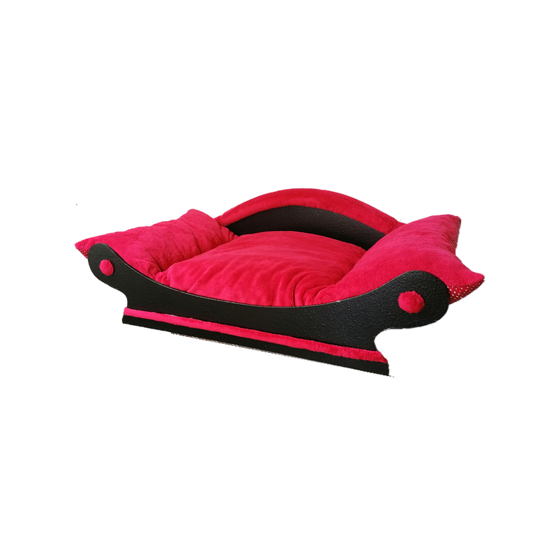 fauteuil pour chien en forme de canapé  avec  coussin rouge lavable