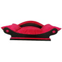 fauteuil pour chien en forme de canapé avec coussin rouge lavable