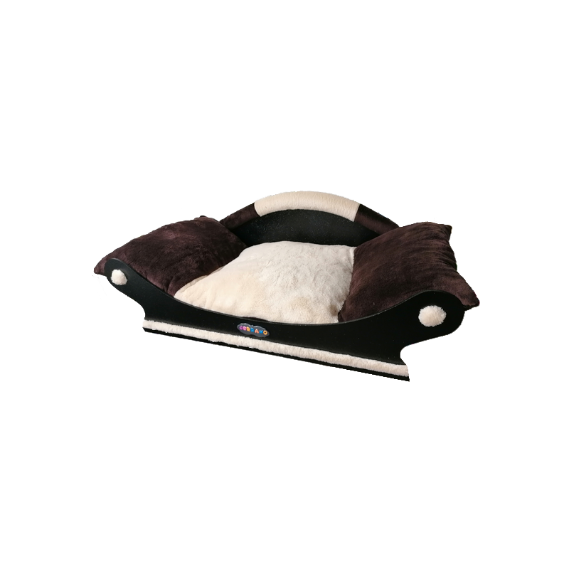 Fauteuil pour petit chien -chat avec coussin 
 polaire amovible écru lavable en machine