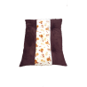 coussin moelleux  pour chiens en tissu doudou marron foncé avec une bande écru