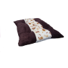 coussin moelleux  pour chiens en tissu doudou marron foncé avec une bande écru