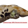 coussin Pour Chien  En Peluche Moelleux, avec impression de pattes