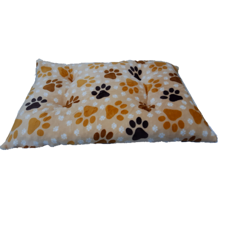 coussin Pour Chiens moyen  En Peluche douce, avec des impressions de pattes et d'os