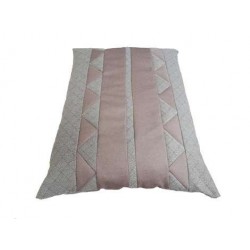 Coussin déhoussable pour chien couchage en flocons de mousse recouvert de  tissu d'ameublement gris et marron clair