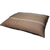 Elégant coussin pour grands  chiens - couchage réalisé en tissu marron  avec des rayures fines marron clair