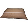 Elégant coussin pour grands  chiens - couchage réalisé en tissu marron  avec des rayures fines marron clair