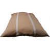 Elégant coussin pour grands  chiens - couchage réalisé en tissu marron  avec des rayures fines marron clair