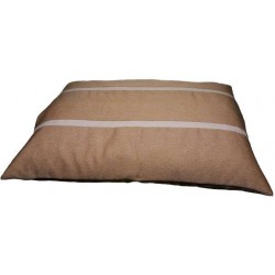 coussin xxl  pour grand chien tissu d'ameublement marron avec des rayures