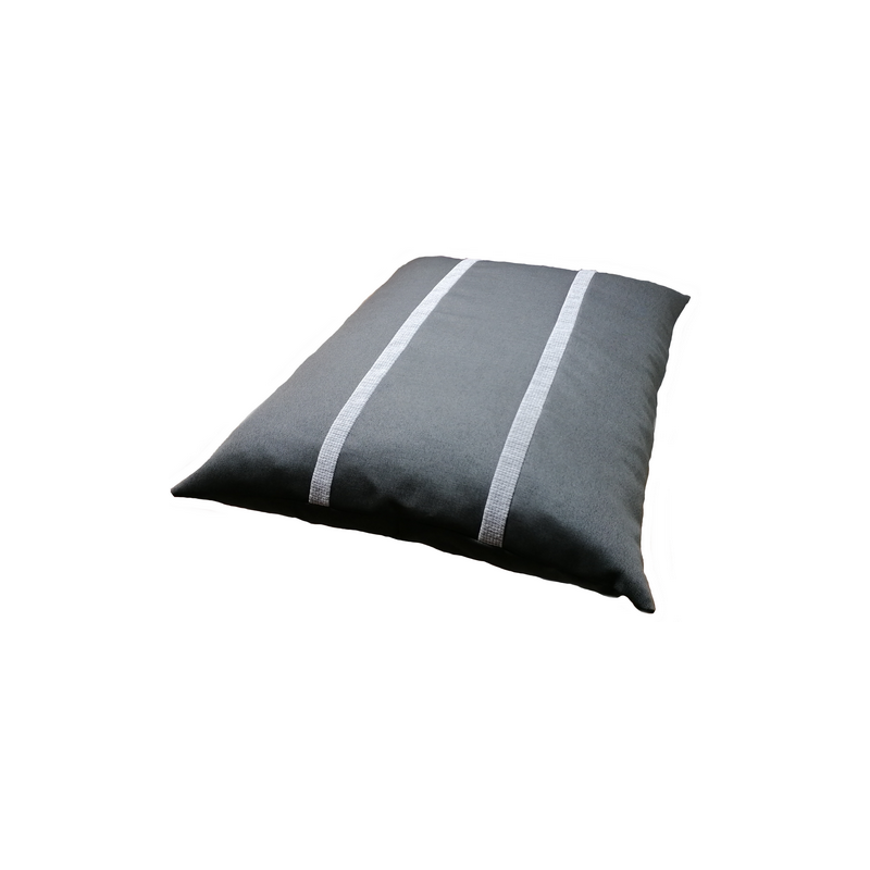 grands matelas lavable entièrement en machine  pour grands chiens  couchage gris /noir avec des rayures grises