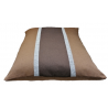 ce très élégant coussin pour chiens moyen est confectionné avec du tissu marron foncé , marron clair et du gris