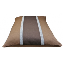 matelas  pour chien moyen lavable en machine couchage marron foncé et marron clair très gonflant