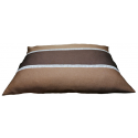 matelas pour chien moyen lavable en machine couchage marron foncé et marron clair très gonflant