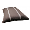 Coussin rectangulaire déhoussable pour chiens moyen, couchage en tissu d'ameublement marron foncé  avec des rayures écru