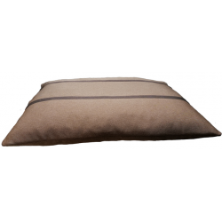 coussin indestructible  pour grands chiens en tissu d'ameublement, lavable facilement, marron orangé et marron foncé