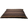 matelas pour chien moyen lavable facilement- tissu marron foncé avec des bandes  marron orangé