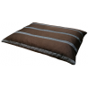 tapis épais confortable pour chien tissu marron foncé avec des bandes grises