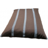 tapis épais confortable pour chien tissu marron foncé avec des bandes grises