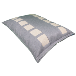 coussin solide et durable déhoussable pour chien en tissu lourd gris et écru