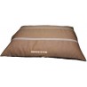 Elégant coussin pour chiens- couchage réalisé en tissu marron  avec des rayures fines marron clair