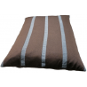 tapis de sol épais et fait main pour chien- tissu marron foncé avec des bandes grises