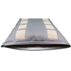 un coussin déhoussable pour le bien-être de votre chien en tissu épais écru et gris