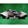 Très grand fauteuil  anthracite et écru pour chien saint-bernard , dogue allemand , leonberg,etc...