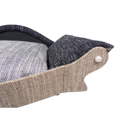 fauteuil pour chien marron clair  avec coussin amovible noir et gris