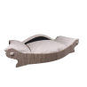 corbeille arrondie spacieuse pour chien, armature écru avec coussin déhoussable