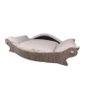 corbeille arrondie spacieuse pour chien, armature écru avec coussin déhoussable