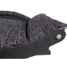 corbeille en tissu d'ameublement pour chien avec une superbe armature noir et un coussin anthracite