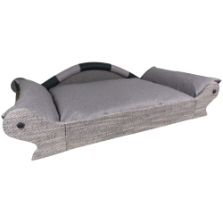 Très grand fauteuil  anthracite et gris clair pour chien dogue de bordeaux , berger blanc suisse ,etc...