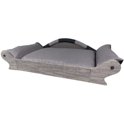 Très grand fauteuil  anthracite et gris clair pour chien dogue de bordeaux , berger blanc suisse ,etc...