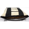 panier ,coussin & couchage déhoussable pour chien et chat  écru et noir  avec fermeture éclair